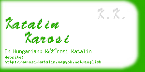 katalin karosi business card